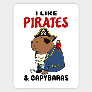 I Like Pirates and Capybaras Magnet